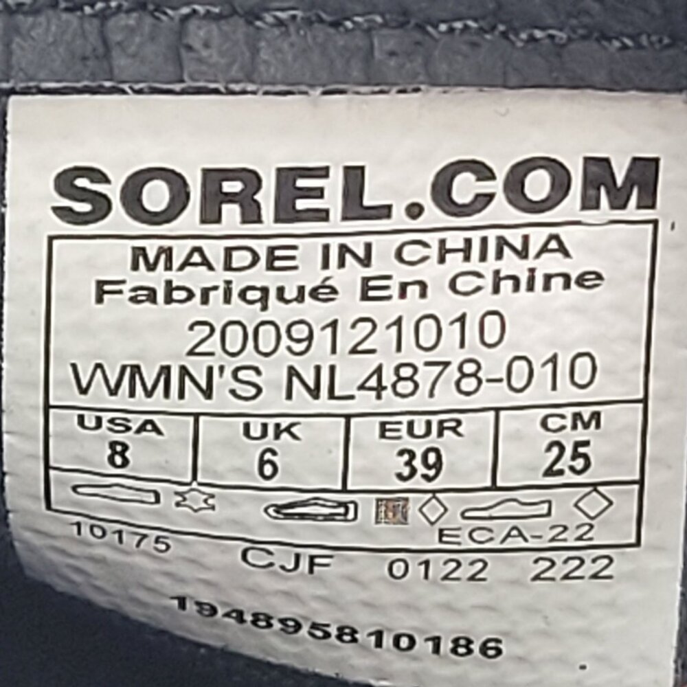 Sorel Hi-Line Women's Black Waterproof Hiking Boots NL4878-010 US Size 8 NWB - Picture 11 of 11